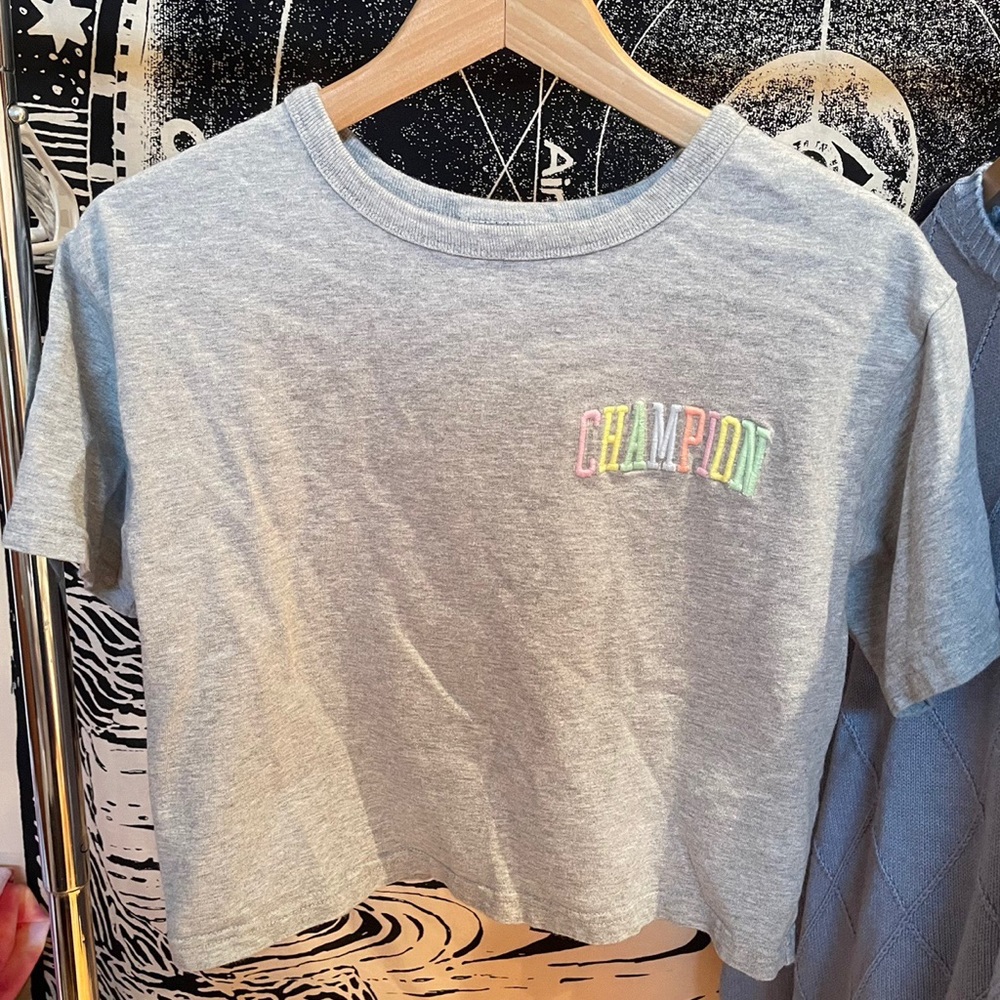 Champion cropped colorful logo t-shirt